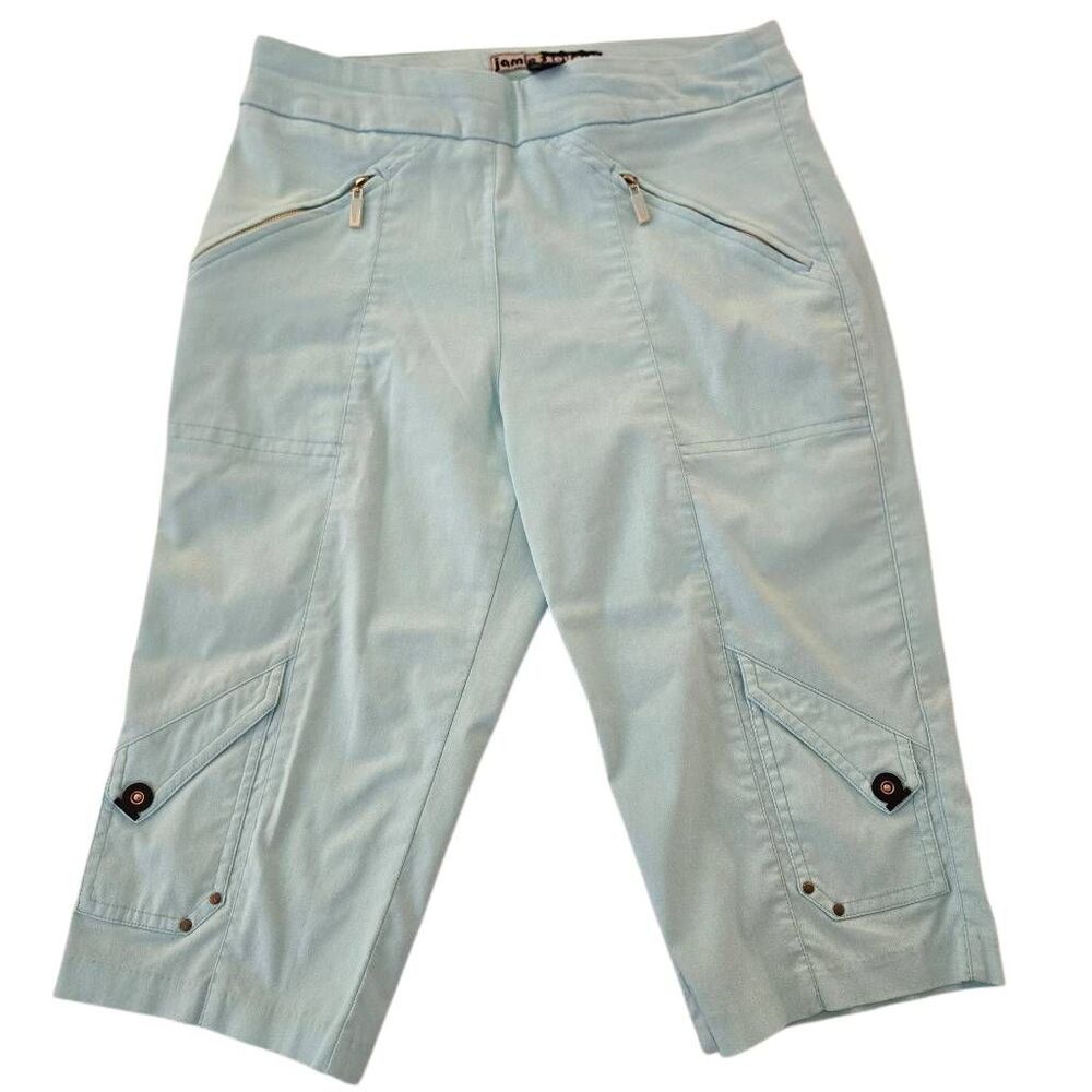 Jamie Sadock Womens Aqua Capri Golf Athletic Pullon Pants Size 8